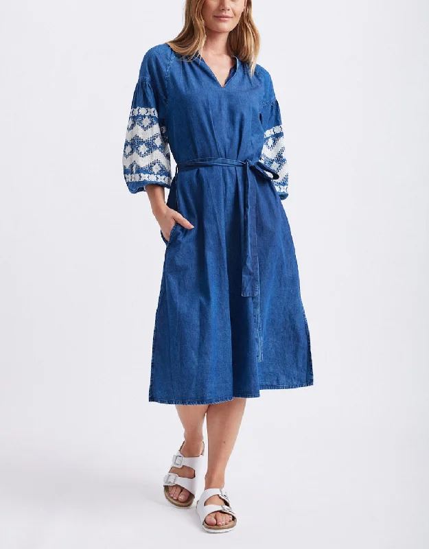 Amara Denim Dress - Dark Denim Tunics Sophisticated sleek