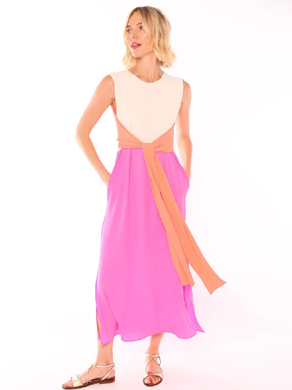 Vilagallo Tina Pink Georgette Dress Tunics Trousers formal