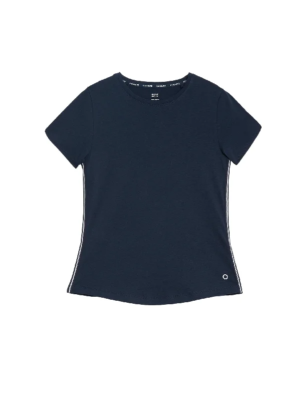 Cotton Rich Side Stripe T-Shirt Spandex Blend Rayon Blend Denim Blend