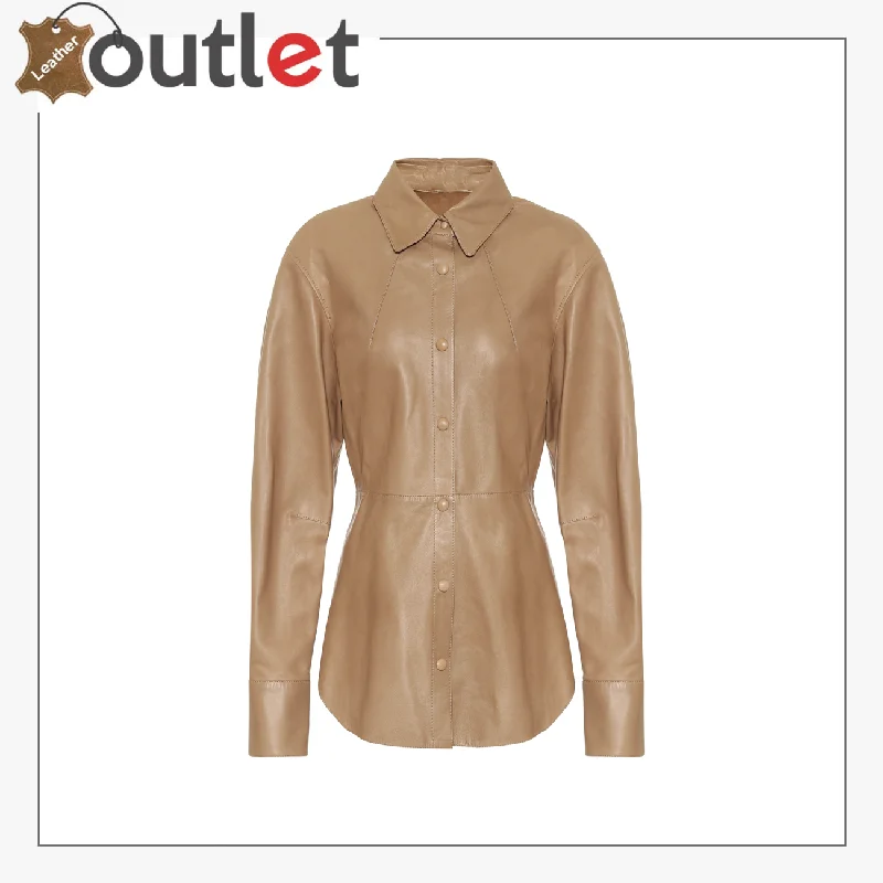 Hattie faux leather shirt Print Jacquard Patchwork