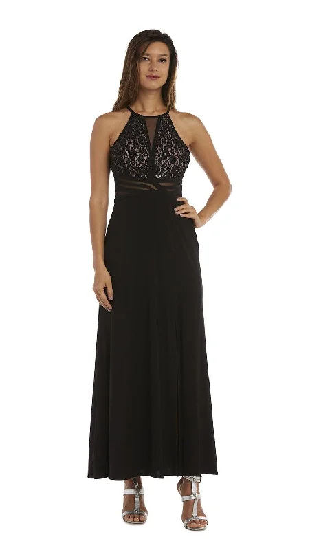 Morgan & Co 12524 Formal Inset Bodice Long Formal Dress Strappy Floral Skirt