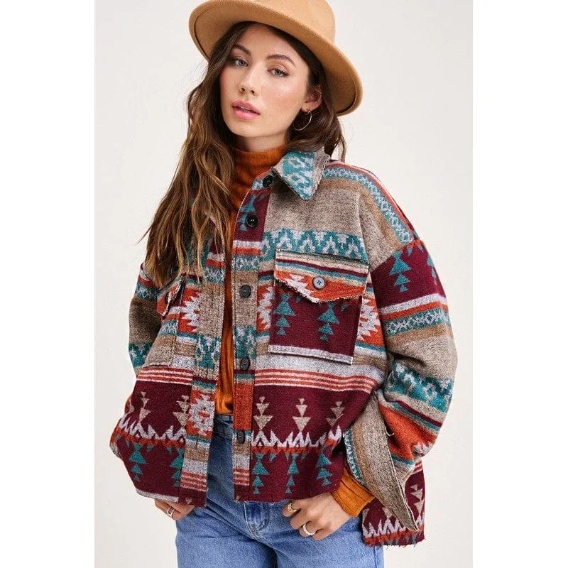 Boho aztec jacket Rayon Velvet Corduroy