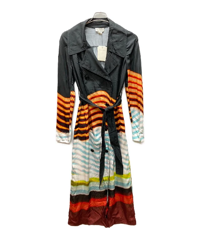 [Pre-owned] DRIES VAN NOTEN Collaboration Rayon Tie-dye Long Coat/Raglan Coat Toggled Jacket Drawstring Jacket Belted Jacket