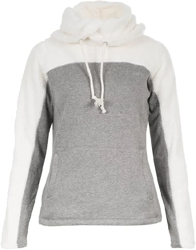 HORZE Ladies Luanna Fleece Hoodie Gray Toggle Coat Shawl Collar Coat Notch Collar Coat