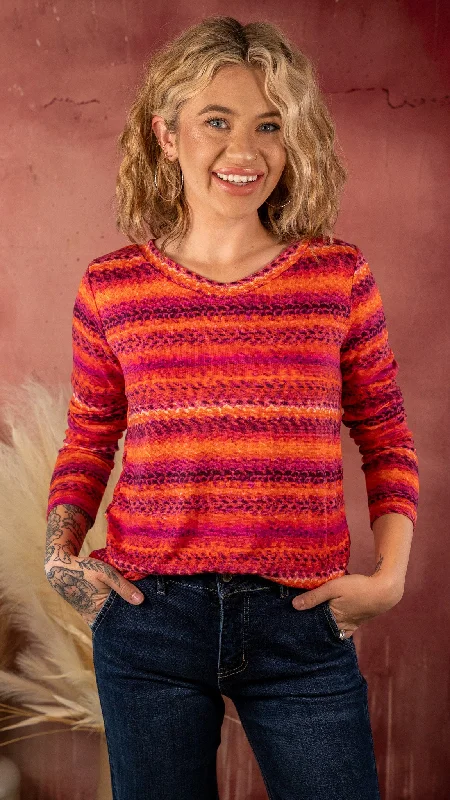 Jessie Magenta Mix Top Hook-and-Loop Buckled Tied