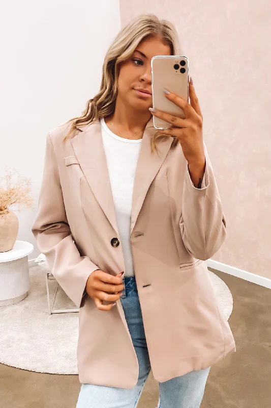 Kendall Blazer Beige Fleece Jacket Down Jacket Parka