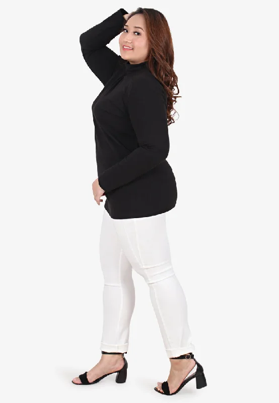 Wahida Cozy Turtleneck Top - Black Faux Fur Jacket Real Fur Jacket Shearling Jacket