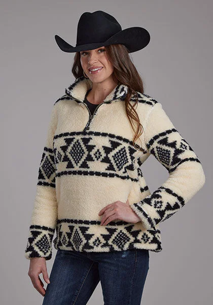 Women's Fuzzy Polar Fleece Pullover Peter Pan Collar Cowl Neck Turtleneck