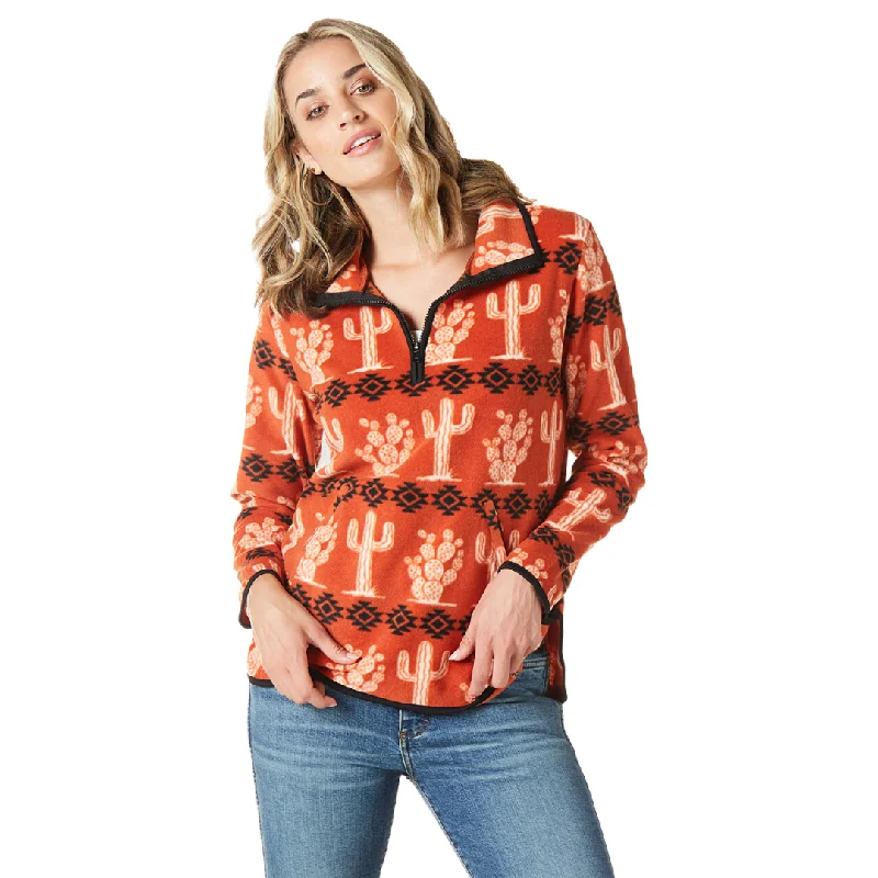 Women's Wrangler Retro® Western Vintage Fleece Pullover - Red - 112335656 Boho Fringe Cardigan
