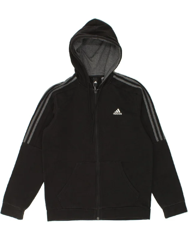 ADIDAS Mens Zip Hoodie Sweater Medium Black Cotton Hoodie with Longline Fit Extended Stylish ADIDAS Mens Zip Hoodie Sweater Medium Black Cotton Hoodie with Longline Fit Extended Stylish