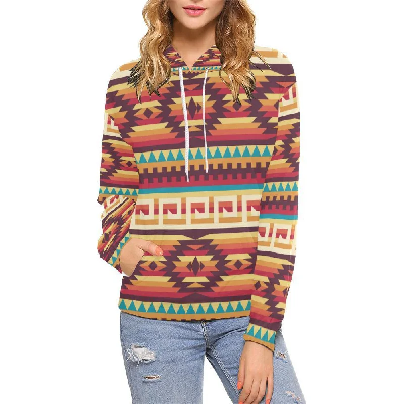 Aztec Native American Tribal Navajo Indians Print Women Pullover Hoodies  Hoodie with Hem Detail Decorative Unique