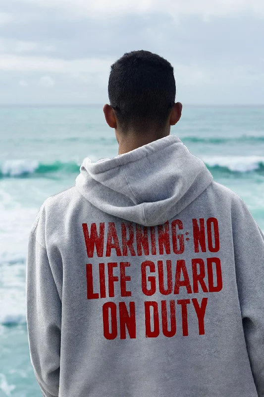 Hoodie "Warning" Hoodie with Elastic Cuffs Stretchable Comfortable