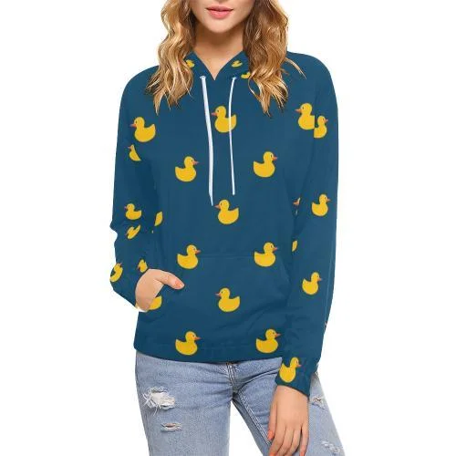 Rubber Duck Polka Dot Pattern Print Women Pullover Hoodie Hoodie with Cropped Fit Short Trendy Rubber Duck Polka Dot Pattern Print Women Pullover Hoodie Hoodie with Cropped Fit Short Trendy