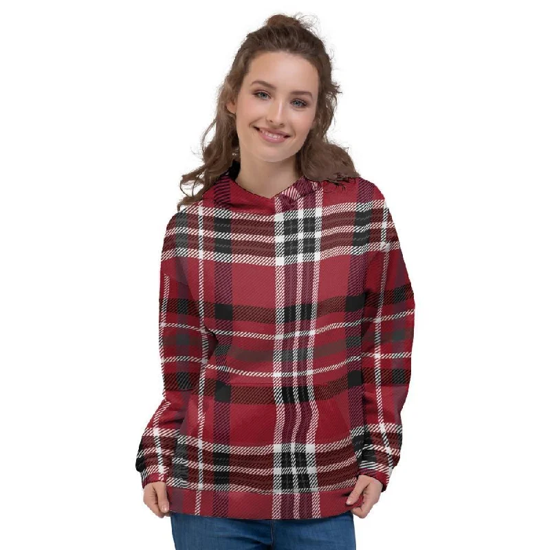 Tartan Plaid Print Women's Hoodie Hoodie with Pattern Geometric Abstract