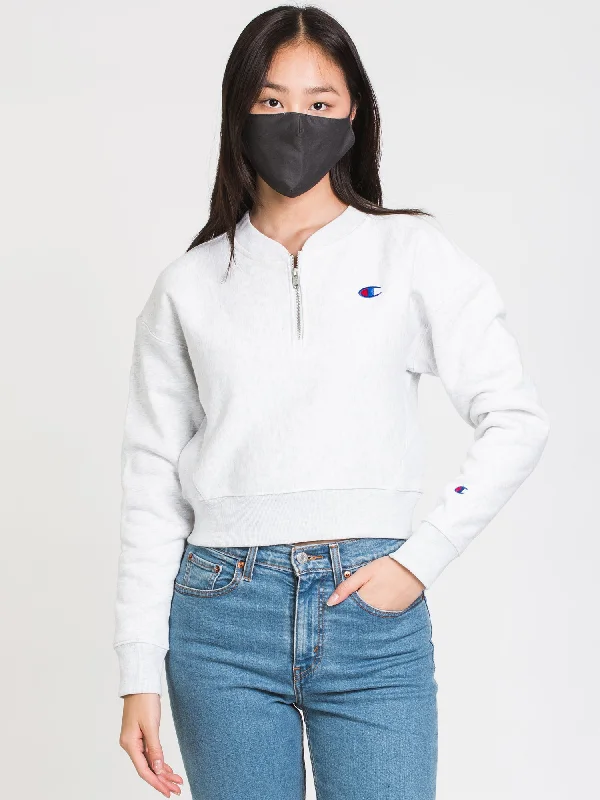 CHAMPION REVERSE WEAVE CROP 1/4 ZIP  - CLEARANCE Hoodie with Crew Neck Simple Timeless