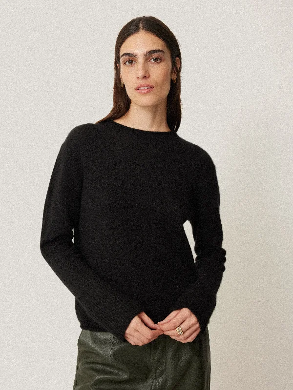 Cloud Cashmere Eldon Jumper | Black Soft Touch Knit