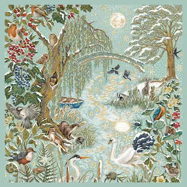 Luxury Christmas Cards Box of 8 - Frosted River Stylish Office Knit